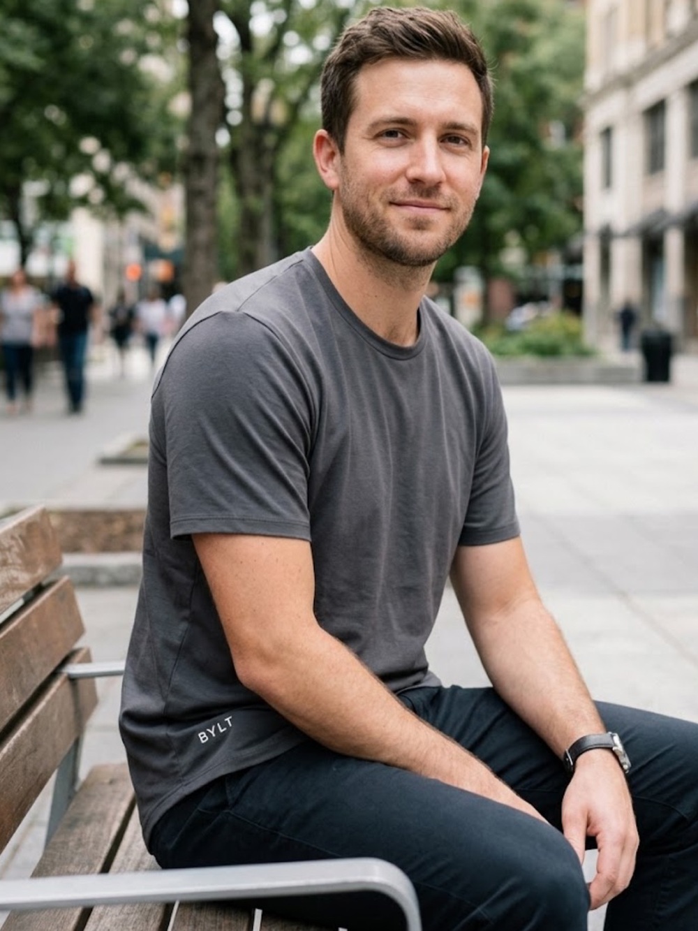 BYLT Basics Short Sleeve Crew Tee in Charcoal